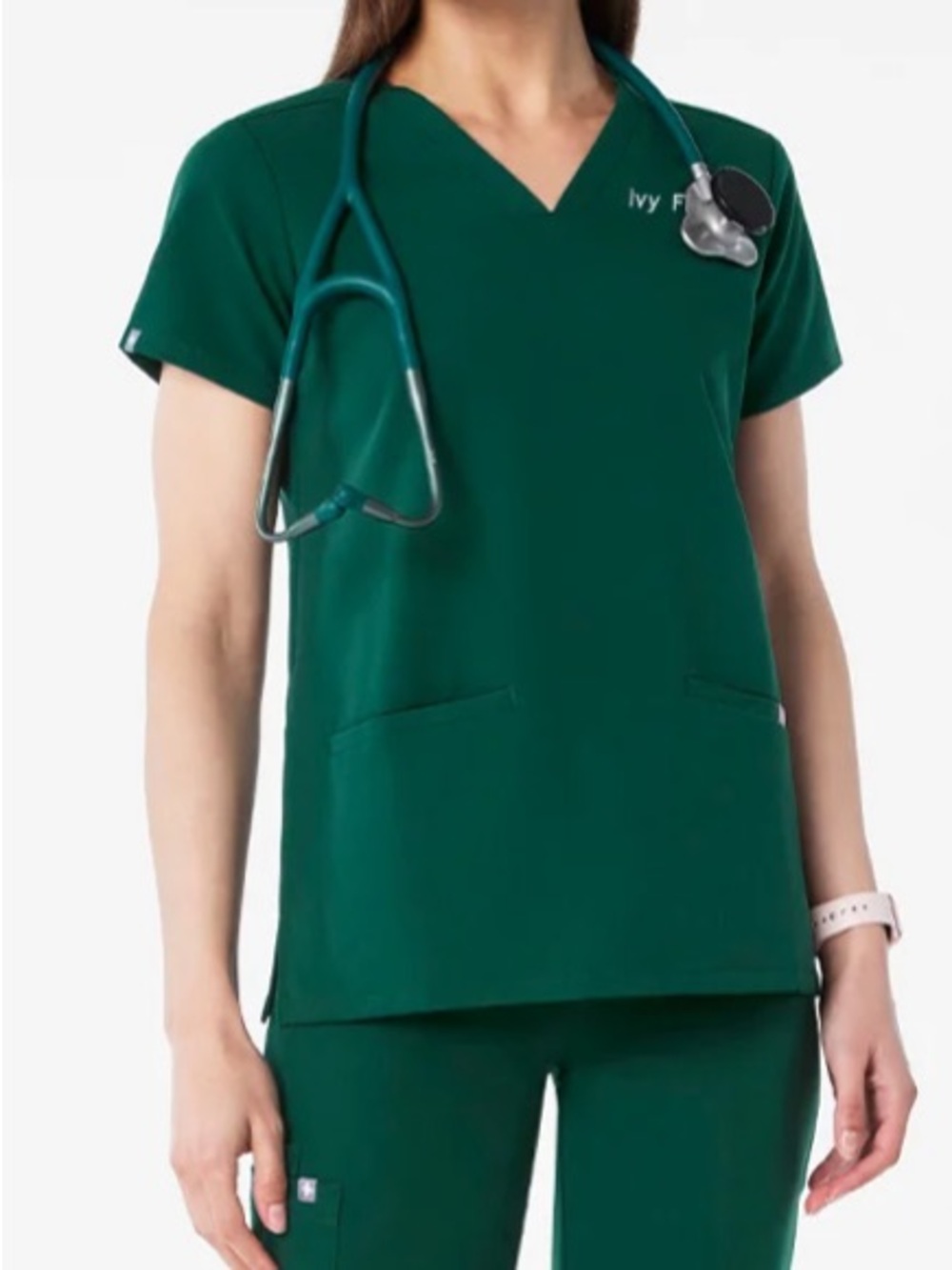 FIGS Casma Scrub Top Forest Green Size Medium